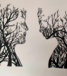 Dekorácia dve tváre strom